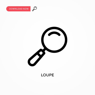 Loupe Basit vektör simgesi. Web sitesi veya mobil uygulama için modern, basit düz vektör çizimi