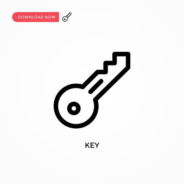 Anahtar Basit vektör simgesi. Web sitesi veya mobil uygulama için modern, basit düz vektör çizimi