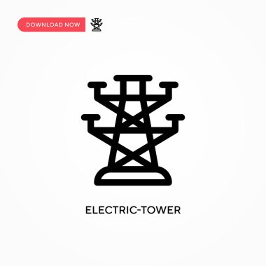 Elektrik kulesi basit vektör simgesi. Web sitesi veya mobil uygulama için modern, basit düz vektör çizimi