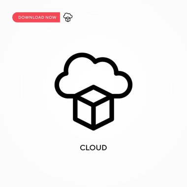 Bulut Basit vektör simgesi. Web sitesi veya mobil uygulama için modern, basit düz vektör çizimi