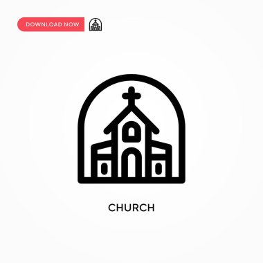 Kilise basit vektör ikonu. Web sitesi veya mobil uygulama için modern, basit düz vektör çizimi