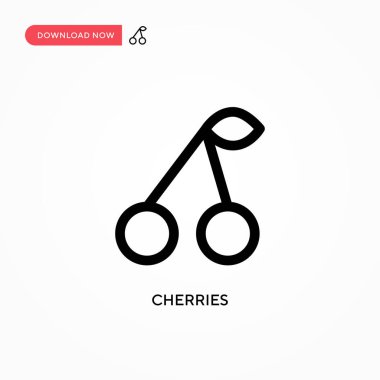 Kirazlar basit vektör simgesi. Web sitesi veya mobil uygulama için modern, basit düz vektör çizimi