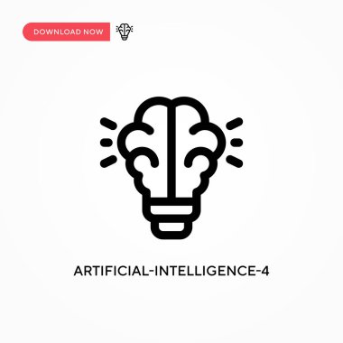 Yapay zeka-4 basit vektör simgesi. Web sitesi veya mobil uygulama için modern, basit düz vektör çizimi
