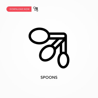 Kaşıklar basit vektör simgesi. Web sitesi veya mobil uygulama için modern, basit düz vektör çizimi