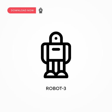 Robot-3 basit vektör simgesi. Web sitesi veya mobil uygulama için modern, basit düz vektör çizimi
