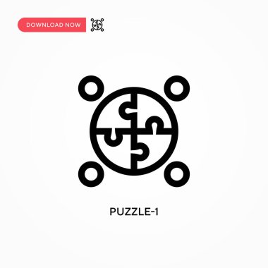 Bulmaca-1 basit vektör simgesi. Web sitesi veya mobil uygulama için modern, basit düz vektör çizimi