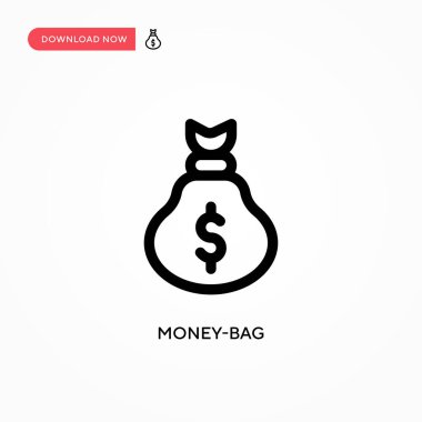 Para çantası basit vektör simgesi. Web sitesi veya mobil uygulama için modern, basit düz vektör çizimi