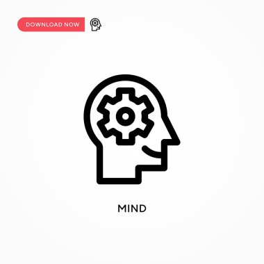 Zihin basit vektör simgesi. Web sitesi veya mobil uygulama için modern, basit düz vektör çizimi