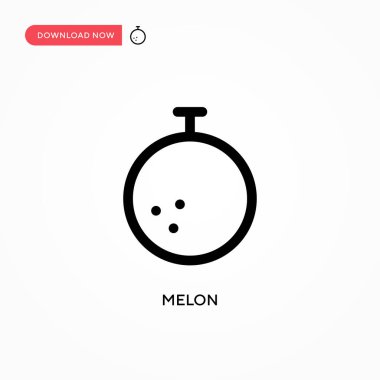 Kavun Basit vektör simgesi. Web sitesi veya mobil uygulama için modern, basit düz vektör çizimi