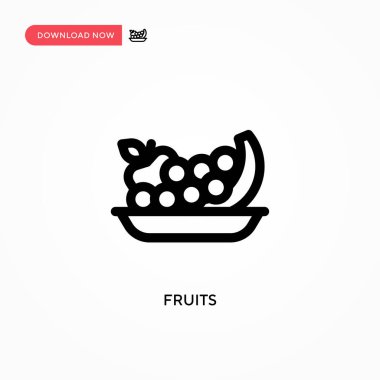 Meyveler basit vektör simgesi. Web sitesi veya mobil uygulama için modern, basit düz vektör çizimi