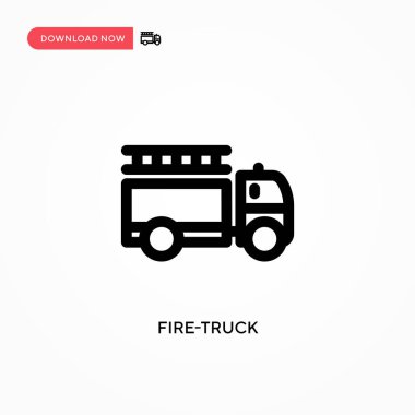İtfaiye aracı basit vektör simgesi. Web sitesi veya mobil uygulama için modern, basit düz vektör çizimi