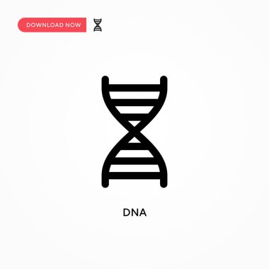 DNA Basit vektör simgesi. Web sitesi veya mobil uygulama için modern, basit düz vektör çizimi