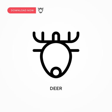 Geyik basit vektör simgesi. Web sitesi veya mobil uygulama için modern, basit düz vektör çizimi