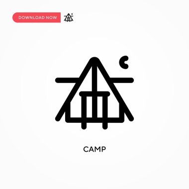 Basit vektör ikonu kampı. Web sitesi veya mobil uygulama için modern, basit düz vektör çizimi
