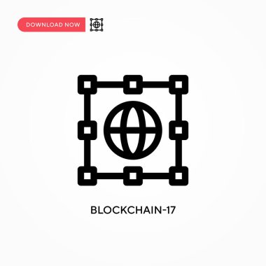 Blokzincir-17 Basit vektör simgesi. Web sitesi veya mobil uygulama için modern, basit düz vektör çizimi