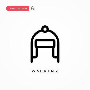 Kış-şapka-6 basit vektör simgesi. Web sitesi veya mobil uygulama için modern, basit düz vektör çizimi