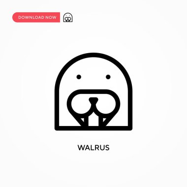 Deniz aygırı basit vektör simgesi. Web sitesi veya mobil uygulama için modern, basit düz vektör çizimi