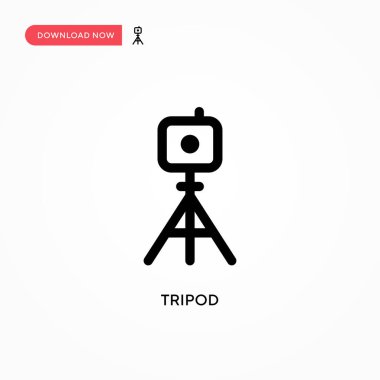 Tripod Basit vektör simgesi. Web sitesi veya mobil uygulama için modern, basit düz vektör çizimi
