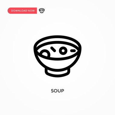 Çorba basit vektör simgesi. Web sitesi veya mobil uygulama için modern, basit düz vektör çizimi