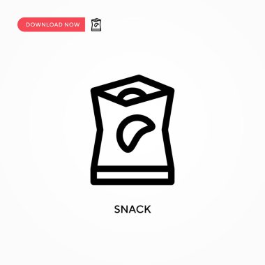 Atıştırmalık basit vektör simgesi. Web sitesi veya mobil uygulama için modern, basit düz vektör çizimi