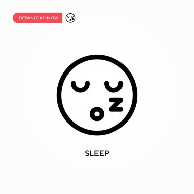Uyu Basit vektör simgesi. Web sitesi veya mobil uygulama için modern, basit düz vektör çizimi