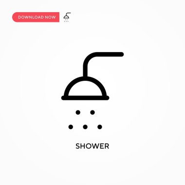 Duş basit vektör simgesi. Web sitesi veya mobil uygulama için modern, basit düz vektör çizimi