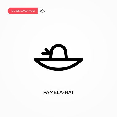 Pamela şapkalı basit vektör simgesi. Web sitesi veya mobil uygulama için modern, basit düz vektör çizimi