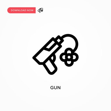 Silah basit vektör simgesi. Web sitesi veya mobil uygulama için modern, basit düz vektör çizimi
