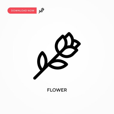Çiçek Basit vektör simgesi. Web sitesi veya mobil uygulama için modern, basit düz vektör çizimi