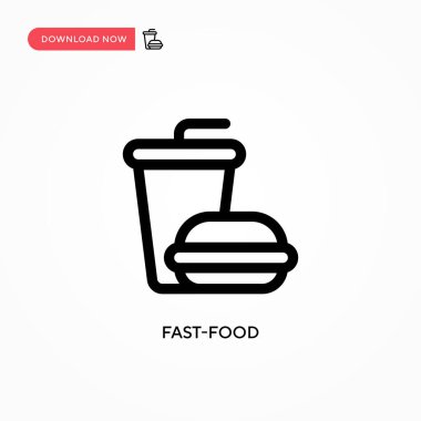 Fast-food basit vektör simgesi. Web sitesi veya mobil uygulama için modern, basit düz vektör çizimi