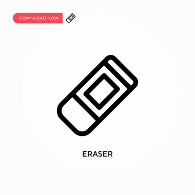 Silgi Basit vektör simgesi. Web sitesi veya mobil uygulama için modern, basit düz vektör çizimi