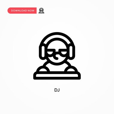 DJ Basit vektör simgesi. Web sitesi veya mobil uygulama için modern, basit düz vektör çizimi