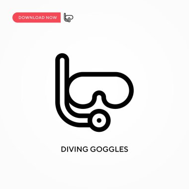 Dalış gözlükleri basit vektör simgesi. Web sitesi veya mobil uygulama için modern, basit düz vektör çizimi