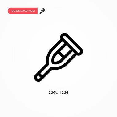 Koltuk değneği basit vektör simgesi. Web sitesi veya mobil uygulama için modern, basit düz vektör çizimi