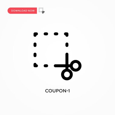 Kupon-1 basit vektör simgesi. Web sitesi veya mobil uygulama için modern, basit düz vektör çizimi