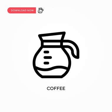 Basit kahve vektör simgesi. Web sitesi veya mobil uygulama için modern, basit düz vektör çizimi