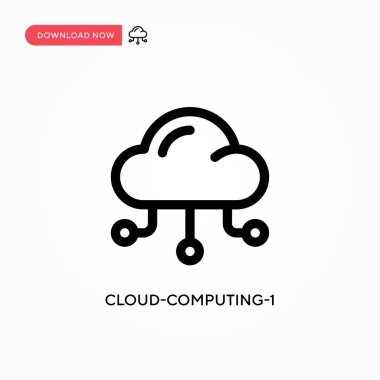 Bulut-hesaplama-1 basit vektör simgesi. Web sitesi veya mobil uygulama için modern, basit düz vektör çizimi