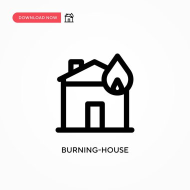 Yanan ev basit vektör simgesi. Web sitesi veya mobil uygulama için modern, basit düz vektör çizimi