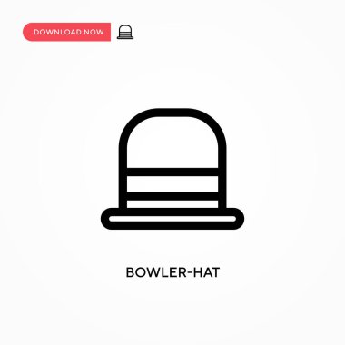 Melon şapkalı basit vektör simgesi. Web sitesi veya mobil uygulama için modern, basit düz vektör çizimi