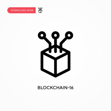 Blockchain-16 Basit vektör simgesi. Web sitesi veya mobil uygulama için modern, basit düz vektör çizimi
