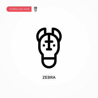 Zebra Basit vektör simgesi. Web sitesi veya mobil uygulama için modern, basit düz vektör çizimi