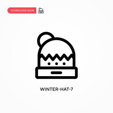 Kış-şapka-7 basit vektör simgesi. Web sitesi veya mobil uygulama için modern, basit düz vektör çizimi