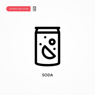 Soda Basit vektör simgesi. Web sitesi veya mobil uygulama için modern, basit düz vektör çizimi