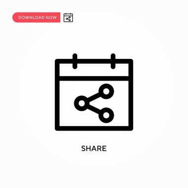 Basit vektör simgesini paylaş. Web sitesi veya mobil uygulama için modern, basit düz vektör çizimi