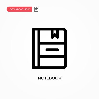 Not Defteri Basit vektör simgesi. Web sitesi veya mobil uygulama için modern, basit düz vektör çizimi