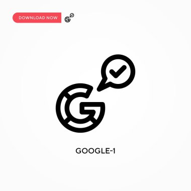 Google-1 Basit vektör simgesi. Web sitesi veya mobil uygulama için modern, basit düz vektör çizimi