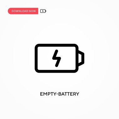 Boş pil Basit vektör simgesi. Web sitesi veya mobil uygulama için modern, basit düz vektör çizimi