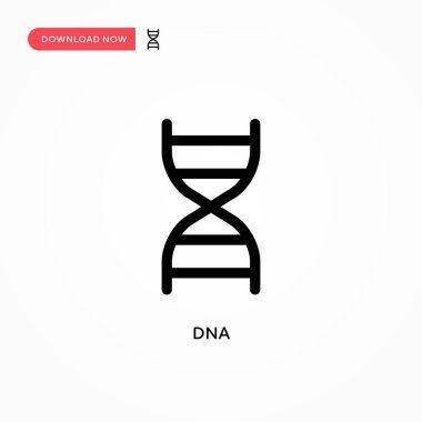 DNA Basit vektör simgesi. Web sitesi veya mobil uygulama için modern, basit düz vektör çizimi