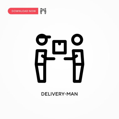 Teslimatçı Basit vektör ikonu. Web sitesi veya mobil uygulama için modern, basit düz vektör çizimi
