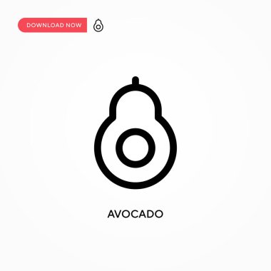 Avokado Basit vektör simgesi. Web sitesi veya mobil uygulama için modern, basit düz vektör çizimi